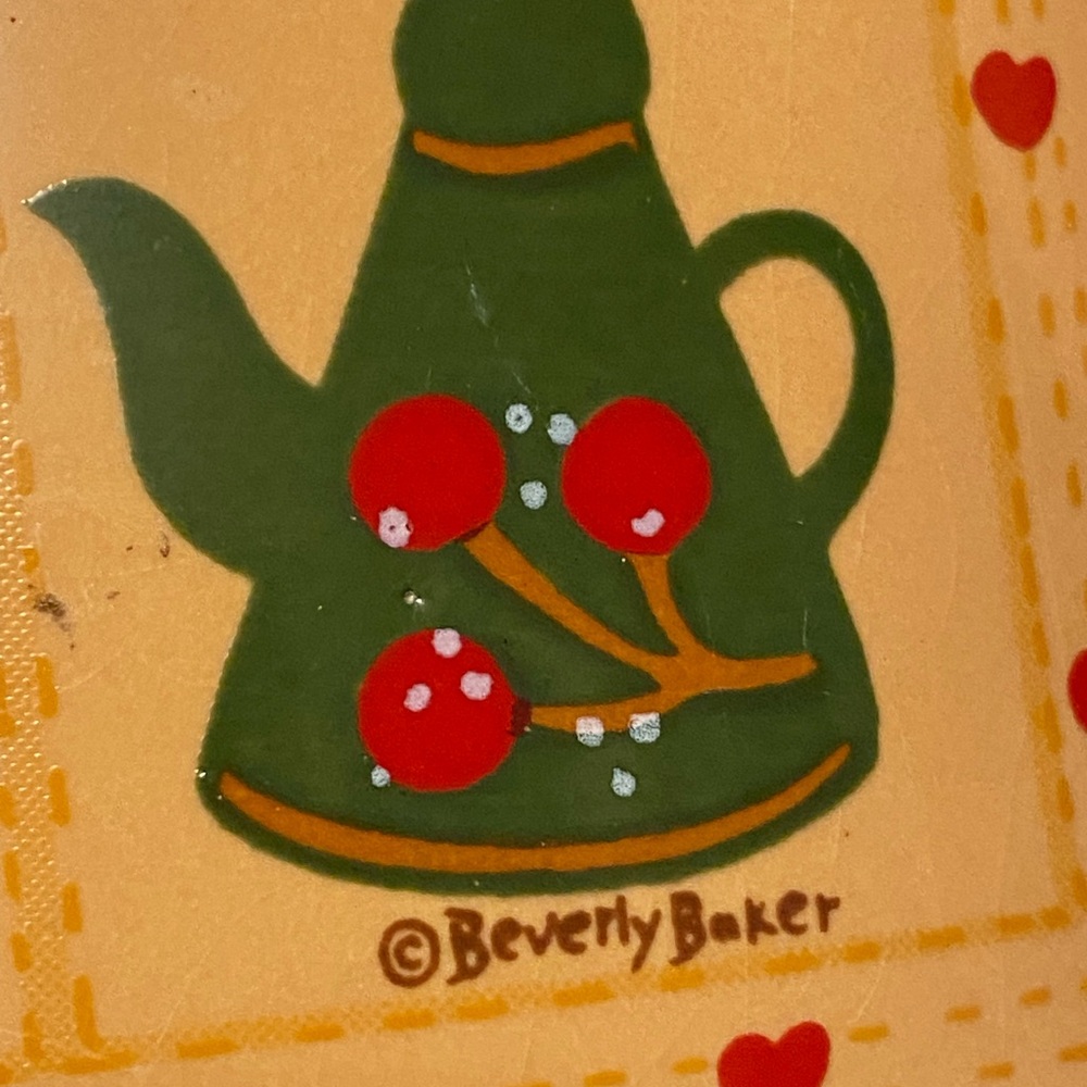 Vintage Beverly Baker Christmas Quilt Pitcher Cottagecore Ducks Strawberries - Picture 9 of 9